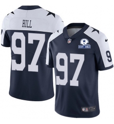Nike Cowboys 97 Trysten Hill Navy Blue Thanksgiving Men Stitched With Established In 1960 Patch NFL Vapor Untouchable Limited Throwback Jersey