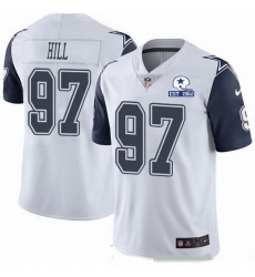 Nike Cowboys 97 Trysten Hill White Men Stitched With Established In 1960 Patch NFL Limited Rush Jersey