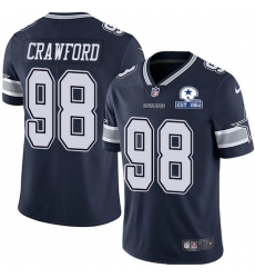 Nike Cowboys 98 Tyrone Crawford Navy Blue Team Color Men Stitched With Established In 1960 Patch NFL Vapor Untouchable Limited Jersey