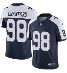 Nike Cowboys #98 Tyrone Crawford Navy Blue Thanksgiving Mens Stitched NFL Vapor Untouchable Limited Throwback Jersey
