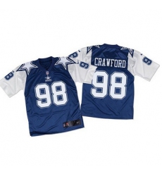 Nike Cowboys #98 Tyrone Crawford Navy BlueWhite Throwback Mens Stitched NFL Elite Jersey