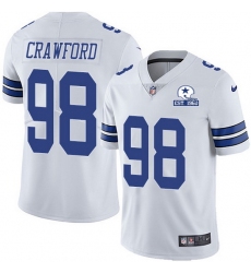 Nike Cowboys 98 Tyrone Crawford White Men Stitched With Established In 1960 Patch NFL Vapor Untouchable Limited Jersey