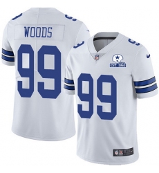 Nike Cowboys 99 Antwaun Woods White Men Stitched With Established In 1960 Patch NFL Vapor Untouchable Limited Jersey