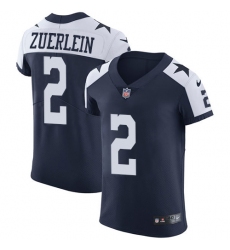 Nike Dallas Cowboys 2 Greg Zuerlein Navy Blue Thanksgiving Men Stitched NFL Vapor Untouchable Throwback Elite Jersey