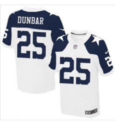 Nike Dallas Cowboys #25 Lance Dunbar White Thanksgiving Throwback Mens Stitched NFL Elite Jersey