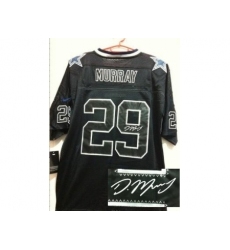 Nike Dallas Cowboys 29 DeMarco Murray Black Elite Light Out Signed NFL Jersey