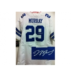 Nike Dallas Cowboys 29 DeMarco Murray White Elite Signed NFL Jersey