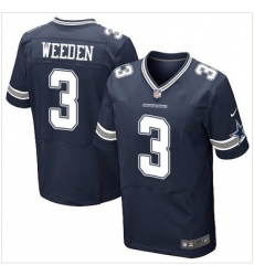 Nike Dallas Cowboys #3 Brandon Weeden Navy Blue Team Color Mens Stitched NFL Elite Jersey