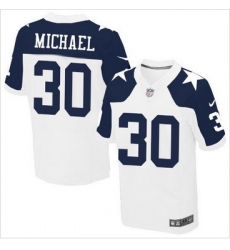 Nike Dallas Cowboys #30 Christine Michael White Thanksgiving Throwback Mens Stitched NFL Elite Jersey