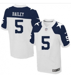 Nike Dallas Cowboys #5 Dan Bailey White Thanksgiving Throwback Mens Stitched NFL Elite Jersey
