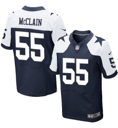 Nike Dallas Cowboys #55 Rolando McClain Navy Blue Thanksgiving Throwback Men 27s Stitched NFL Elite Jersey