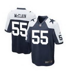 Nike Dallas Cowboys #55 Rolando McClain Navy Blue Thanksgiving Throwback Mens Stitched NFL Elite Jersey