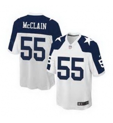 Nike Dallas Cowboys #55 Rolando McClain White Thanksgiving Throwback Mens Stitched NFL Elite Jersey