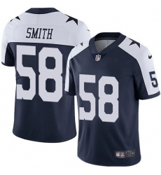 Nike Dallas Cowboys 58 Aldon Smith Navy Blue Thanksgiving Men Stitched NFL Vapor Untouchable Limited Throwback Jersey