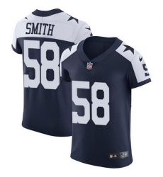 Nike Dallas Cowboys 58 Aldon Smith Navy Blue Thanksgiving Men Stitched NFL Vapor Untouchable Throwback Elite Jersey