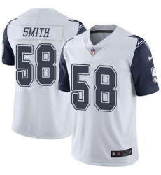 Nike Dallas Cowboys 58 Aldon Smith White Men Stitched NFL Limited Rush Jersey