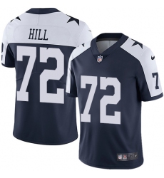 Nike Dallas Cowboys 72 Trysten Hill Navy Blue Thanksgiving Men Stitched NFL Vapor Untouchable Limited Throwback Jersey