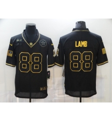 Nike Dallas Cowboys 88 Ceedee Lamb Black Gold 2020 Salute To Service Limited Jersey
