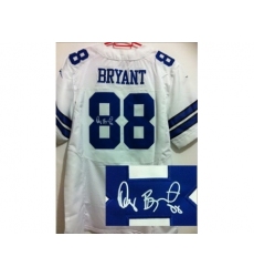 Nike Dallas Cowboys 88 Dez Bryant White Elite Signed NFL Jersey