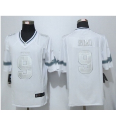 Nike Dallas Cowboys #9 Tony Romo Platinum White Limited Jerseys