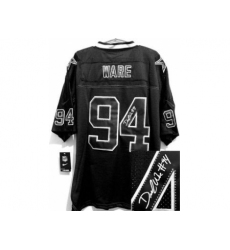 Nike Dallas Cowboys 94 DeMarcus Ware Black Elite Light Out Signed NFL Jersey
