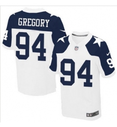Nike Dallas Cowboys #94 Randy Gregory White Thanksgiving Throwback Mens Stitched NFL Elite Jersey