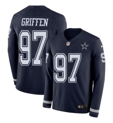 Nike Dallas Cowboys 97 Everson Griffen Navy Blue Team Color Men Stitched NFL Limited Therma Long Sleeve Jersey