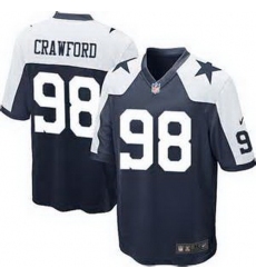Nike Dallas Cowboys #98 Tyrone Crawford Navy Blue Thanksgiving Throwback Mens Stitched NFL Elite Jersey