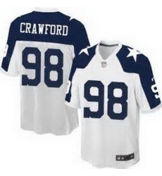 Nike Dallas Cowboys #98 Tyrone Crawford White Thanksgiving Throwback Mens Stitched NFL Elite Jersey