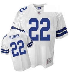Reebok Dallas Cowboys 22 Emmitt Smith Replica White Legend Throwback NFL Jersey