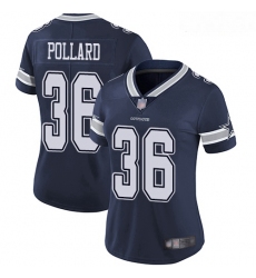 Cowboys #36 Tony Pollard Navy Blue Team Color Women Stitched Football Vapor Untouchable Limited Jersey
