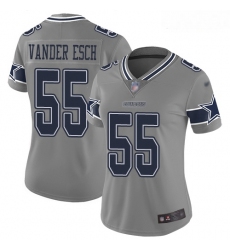 Cowboys #55 Leighton Vander Esch Gray Women Stitched Football Limited Inverted Legend Jersey