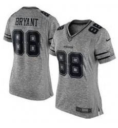 Dallas Cowboys 88 Bryant Womens Stitched NFL Limited Gridiron Gray Jersey