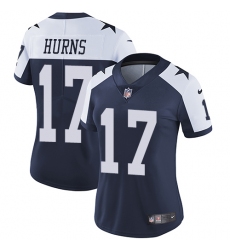 Nike Cowboys #17 Allen Hurns Navy Blue Thanksgiving Womens Stitched NFL Vapor Untouchable Limited Throwback Jersey