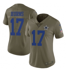 Nike Cowboys #17 Allen Hurns Olive Womens Stitched NFL Limited 2017 Salute to Service Jersey