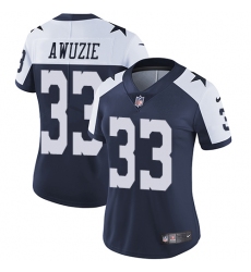 Nike Cowboys #33 Chidobe Awuzie Navy Blue Thanksgiving Womens Stitched NFL Vapor Untouchable Limited Throwback Jersey
