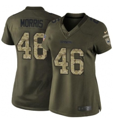Nike Cowboys #46 Alfred Morris Green Womens Stitched NFL Limited Salute to Service Jers