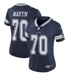Nike Cowboys #70 Zack Martin Navy Blue Team Color Womens Stitched NFL Vapor Untouchable Limited Jersey