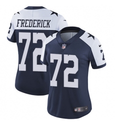 Nike Cowboys #72 Travis Frederick Navy Blue Thanksgiving Womens Stitched NFL Vapor Untouchable Limited Throwback Jersey