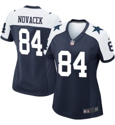 Nike Cowboys #84 Jay Novacek Navy Blue Womens Throwback Alternate NFL Game Jersey