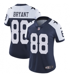 Nike Cowboys #88 Dez Bryant Navy Blue Thanksgiving Womens Stitched NFL Vapor Untouchable Limited Throwback Jersey