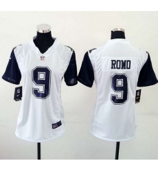 Nike Cowboys #9 Tony Romo White Womens Stitched NFL Elite Rush Jersey