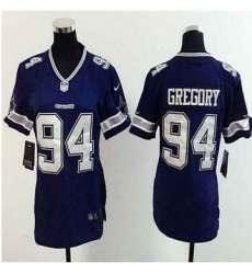 WoMens New Cowboys #94 Randy Gregory Navy Blue Team Color Stitched NFL Elite Jersey