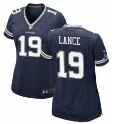 Women Dallas Cowboys 19 Trey Lance Blue F U S E Limited Stitched Football Jersey