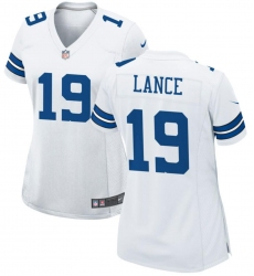 Women Dallas Cowboys 19 Trey Lance White Stitched Football Jersey