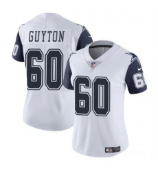 Women Dallas Cowboys 60 Tyler Guyton White 2024 Draft Color Rush Limited Stitched Football Jersey