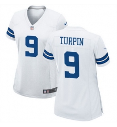 Women Dallas Cowboys 9 KaVontae Turpin White Stitched Football Jersey  Run Small