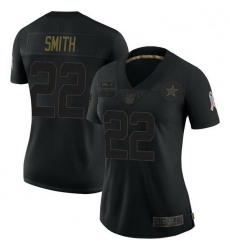 Women Dallas Cowboys Emmitt Smith Black Limited 2020 Salute To Service Jersey