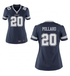 Women Nike Cowboys #20 Tony Pollard Navy Blue Game Stitched NFL Jersey