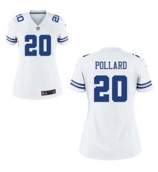 Women  Nike Cowboys #20 Tony Pollard White Game Stitched NFL Jersey